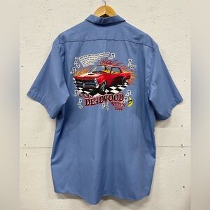 Dickies Shop Shirt, 60s Cars Flames Graphic, Size 2XL